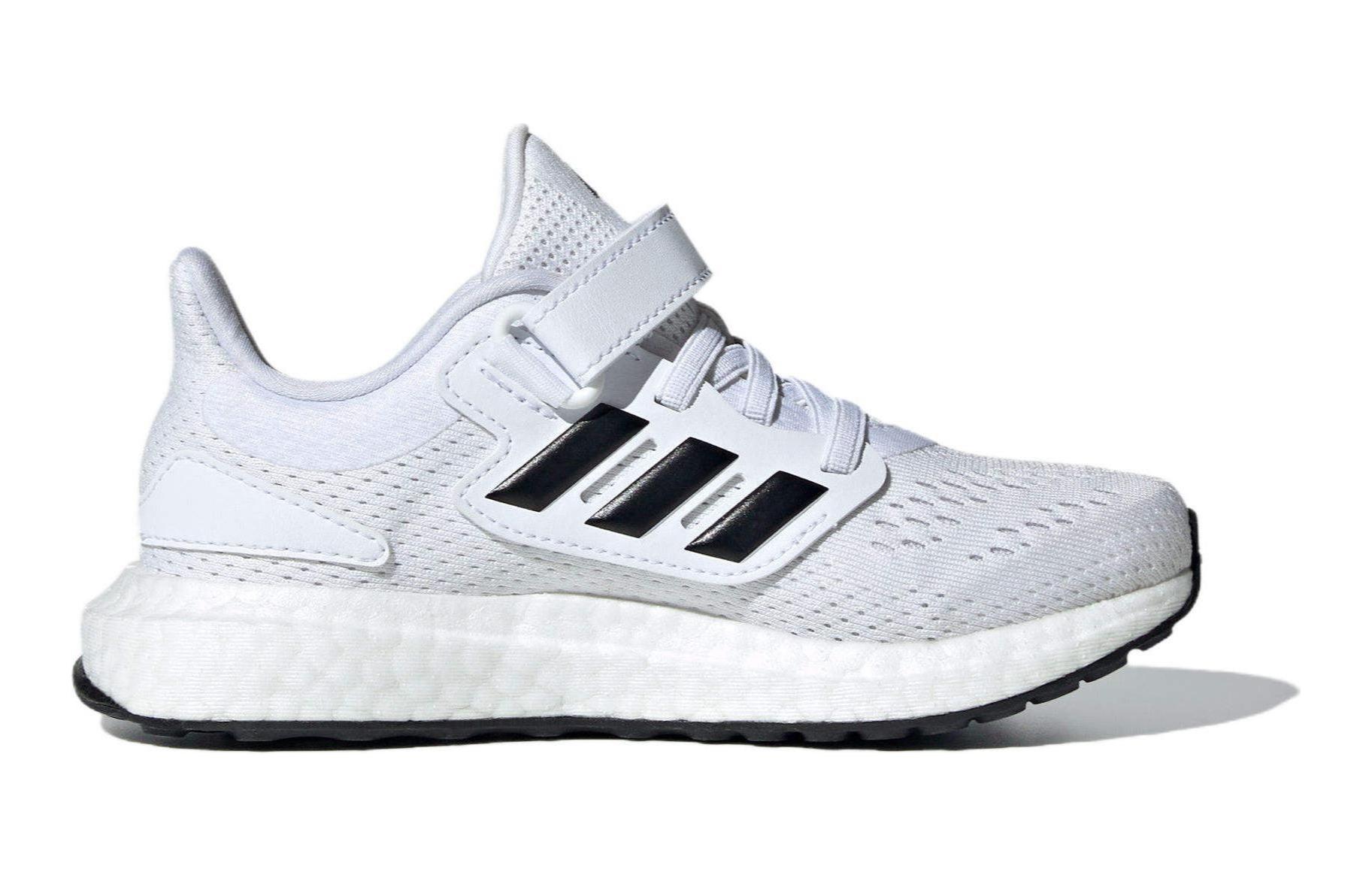 Кроссовки для бега Pure Boost Cushioning, износостойкие, легкие, с низким верхом, с амортизацией, детские Adidas, белый/черный — фото 2