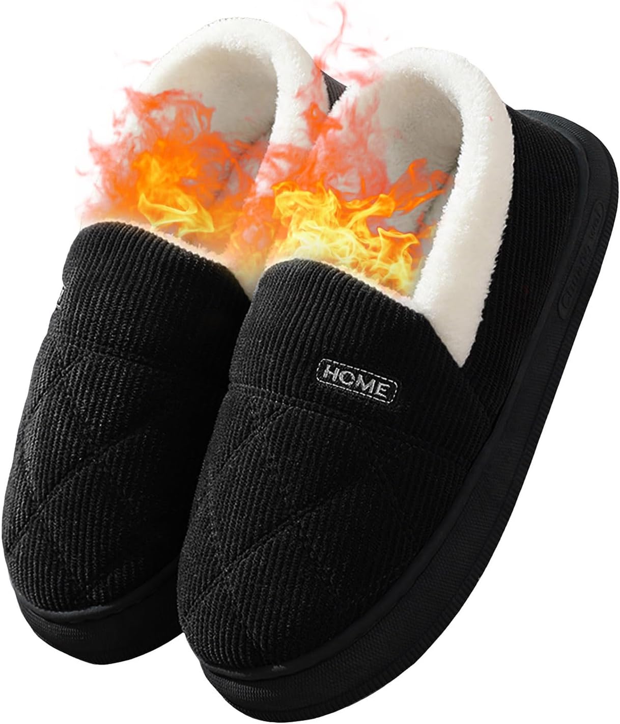 

Домашние тапочки для женщин и мужчин, с меховой подкладкой, уютные, теплые, плюшевые, мягкие, на память, для дома, спальни, для использования внутри и снаружи Generic, черный