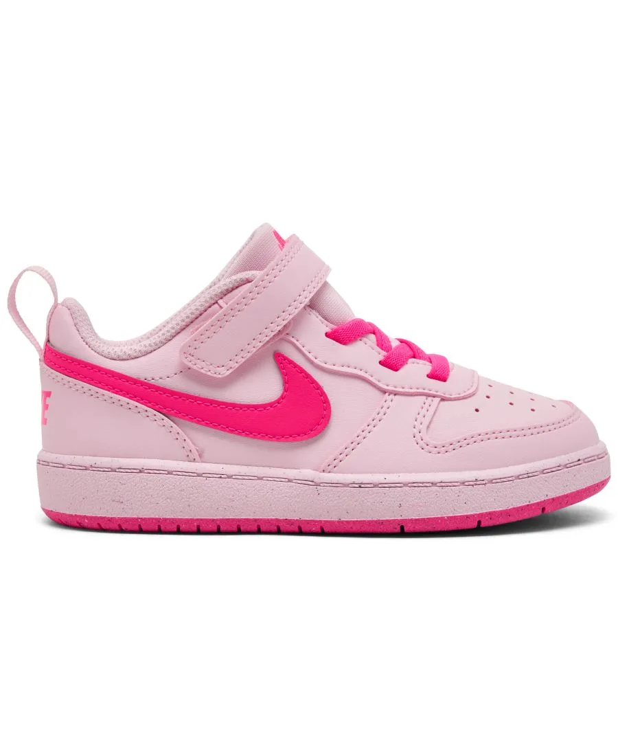 Детские кроссовки Toddler Kids Court Borough Low Recraft с застежкой-ремешком от Finish Line Nike, розовый — фото 2