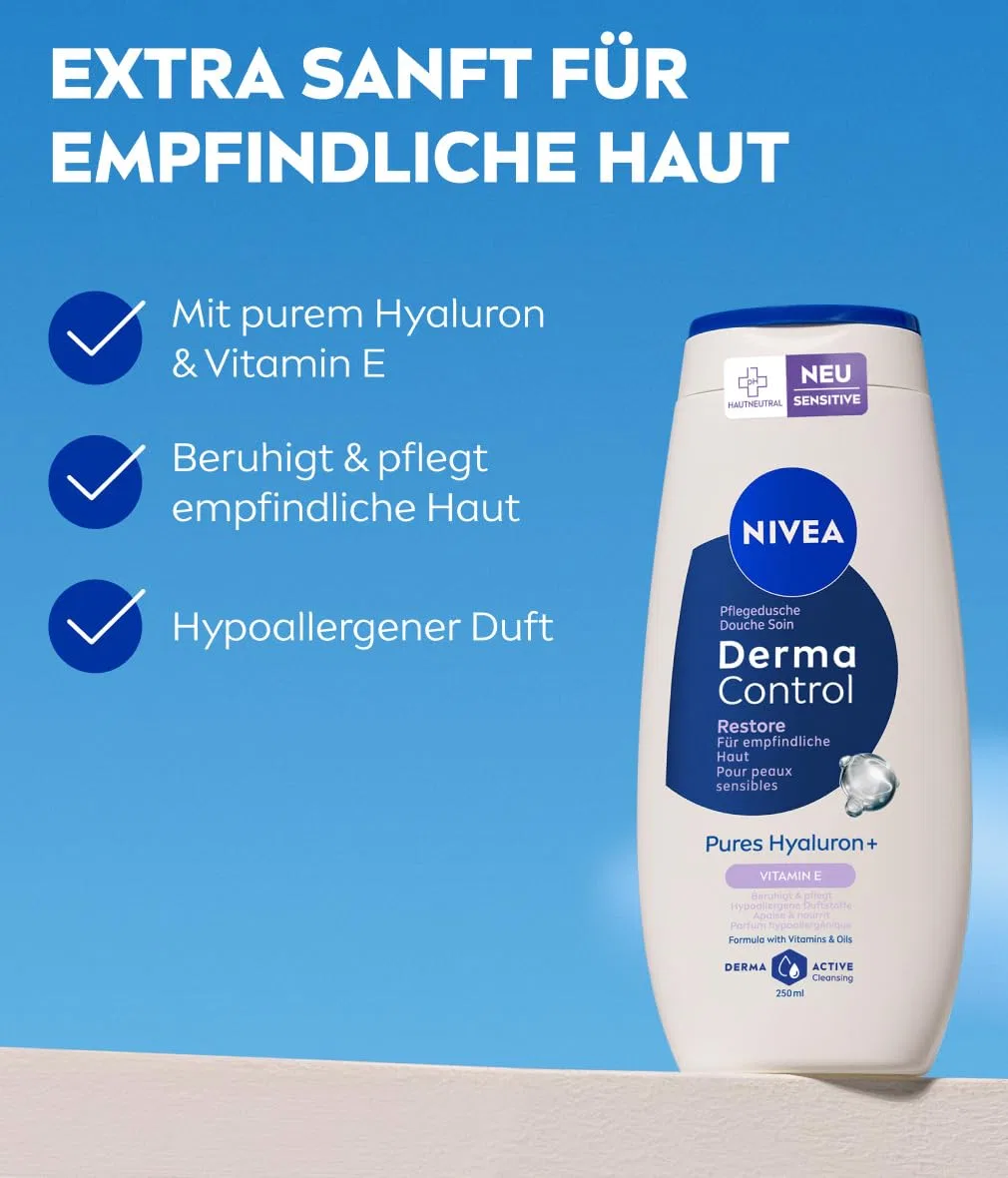 Питательный гель для душа NIVEA Derma Control Restore с гиалуроном и витамином E Nivea — фото 4