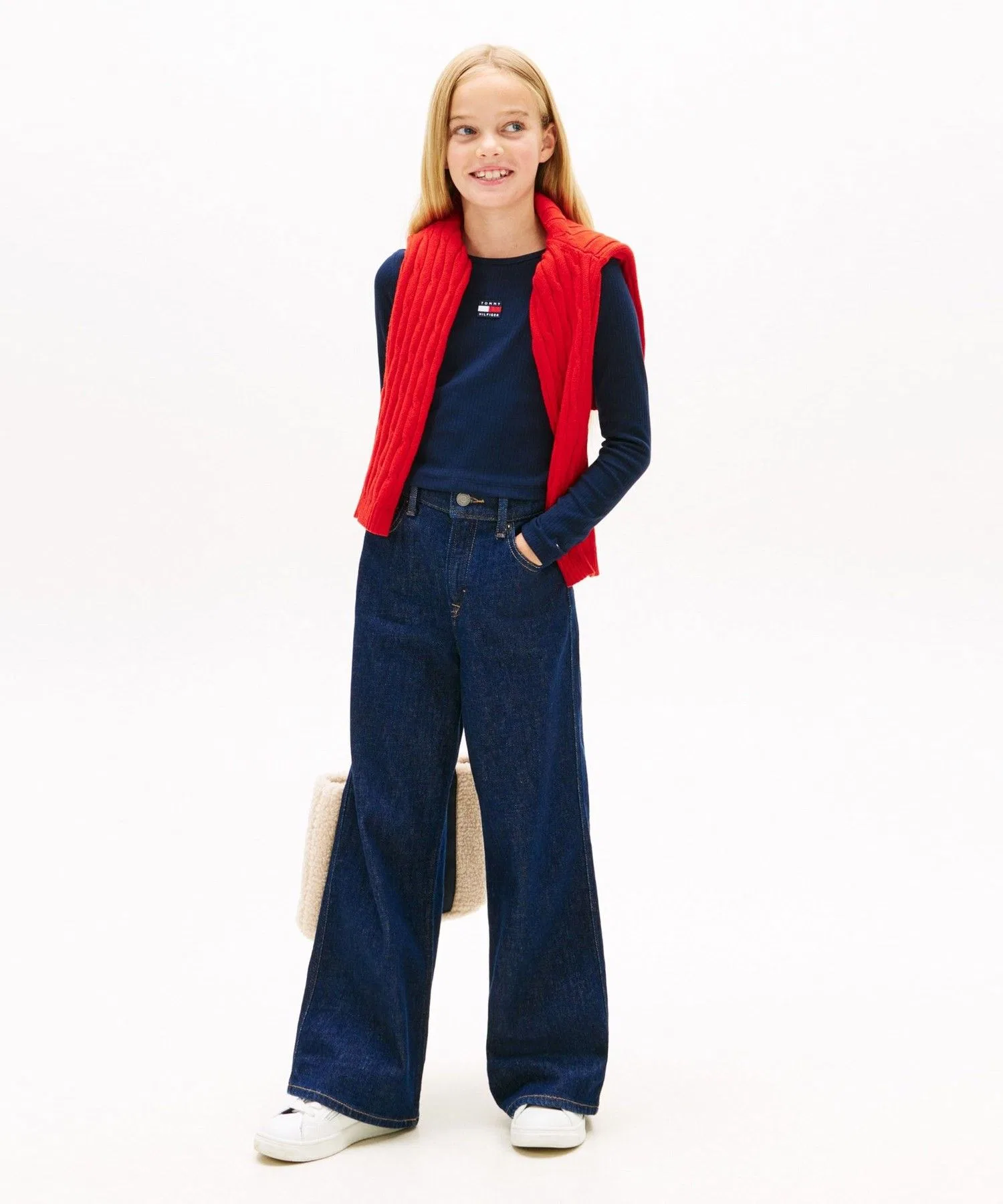 Детская футболка с длинным рукавом TOMMY HILFIGER с логотипом, мультиколор — фото 3