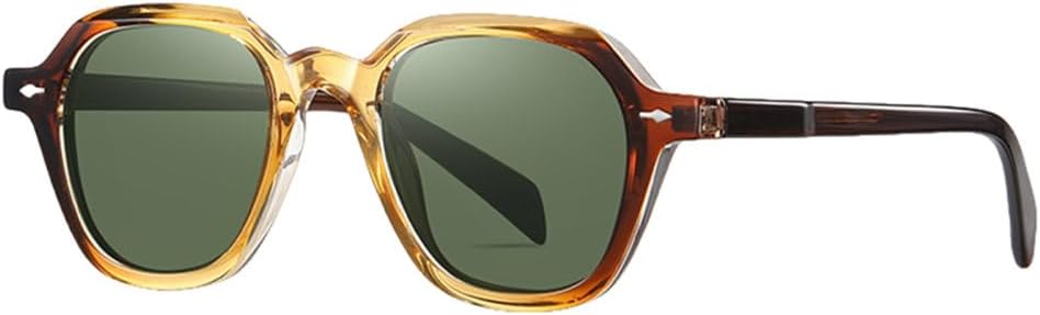 

Солнцезащитные очки в стиле ретро из ацетата для женщин, солнцезащитные очки Polygon для мужчин с защитой от УФ-излучения UV400, леопардовый принт, зеленый цвет MUTYNE, Brown With Green