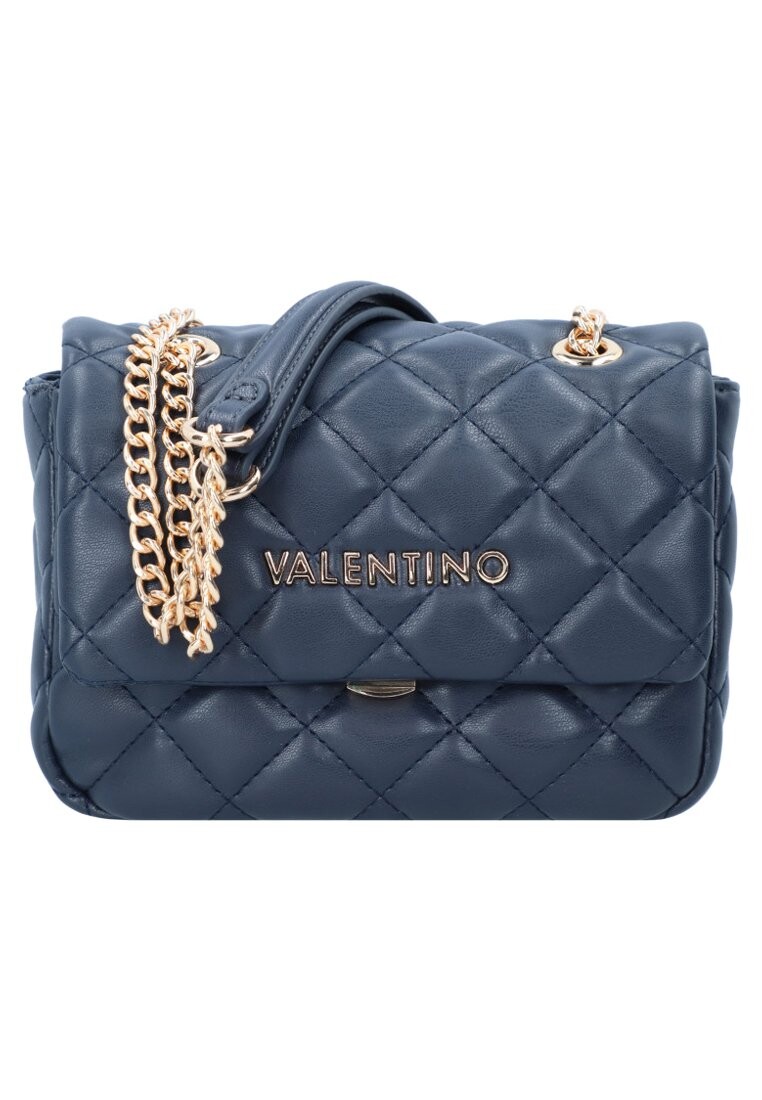 Сумка женская стеганая Valentino с цепочкой, синяя