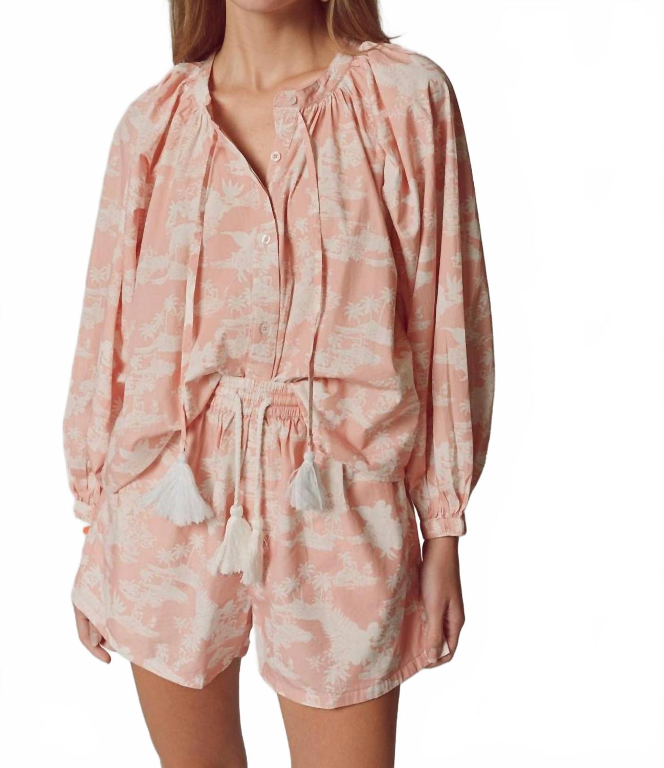 

Футболка Minka с V-образным вырезом в бежево-белом цвете THE SHIRT