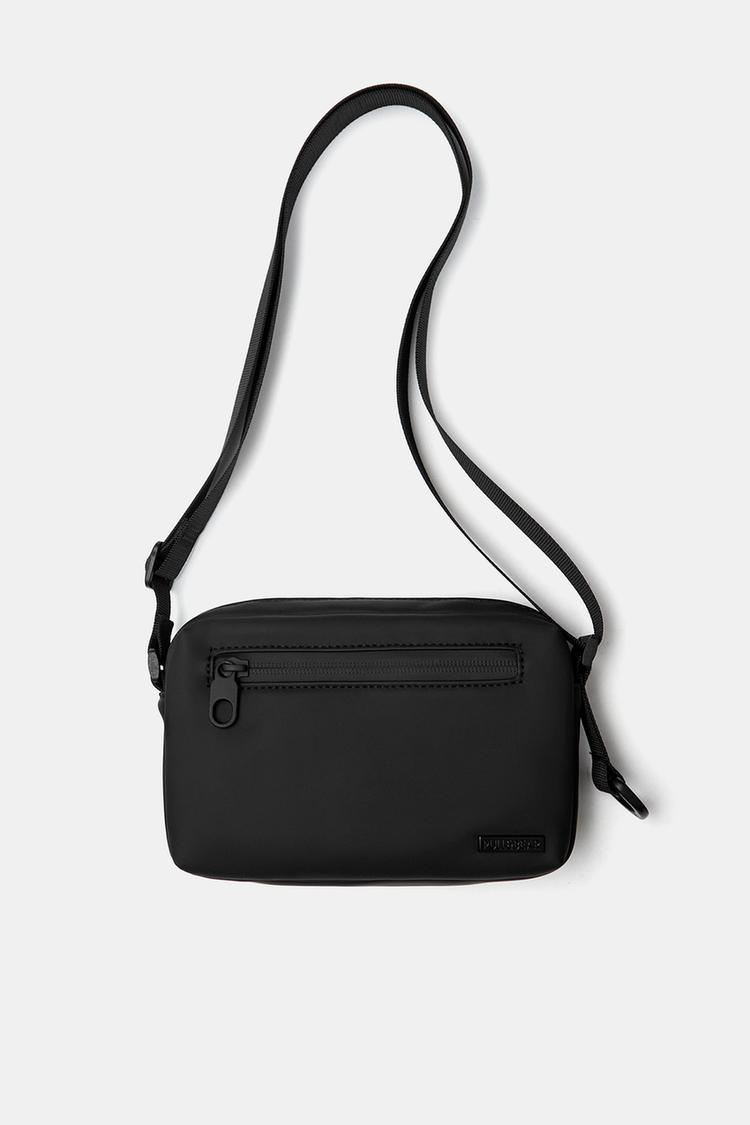 

Прорезиненная сумка через плечо Pull And Bear, черный