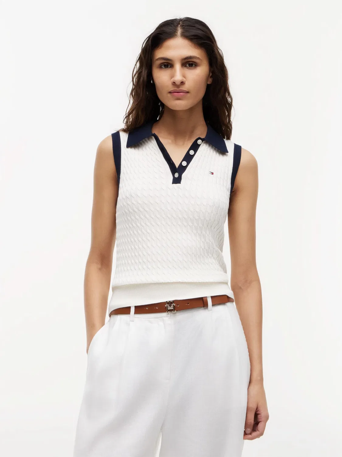 Вязаный топ Tommy Hilfiger, Ivory — фото 2