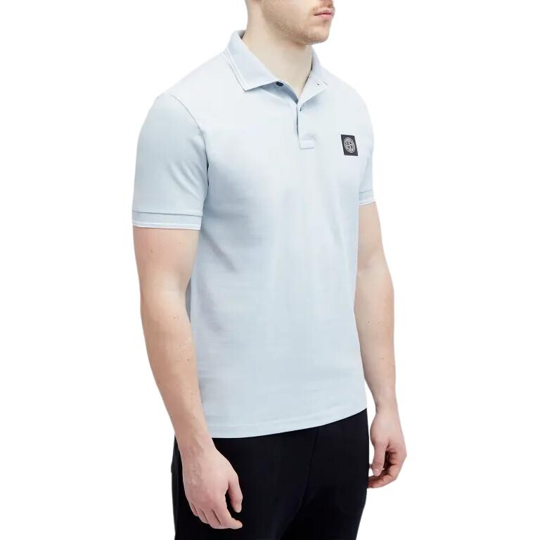 Рубашка поло мужская небесно-голубая Stone Island, голубой — фото 2