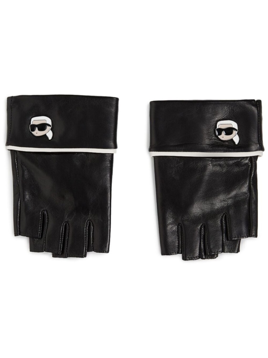

Karl Lagerfeld перчатки-митенки K/Ikonik 2.0, черный