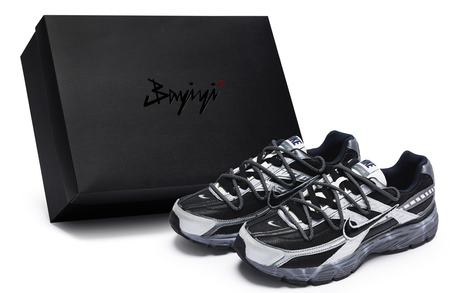

Кроссовки для бега Initiator мужские с низким верхом, черные/серебристые Nike