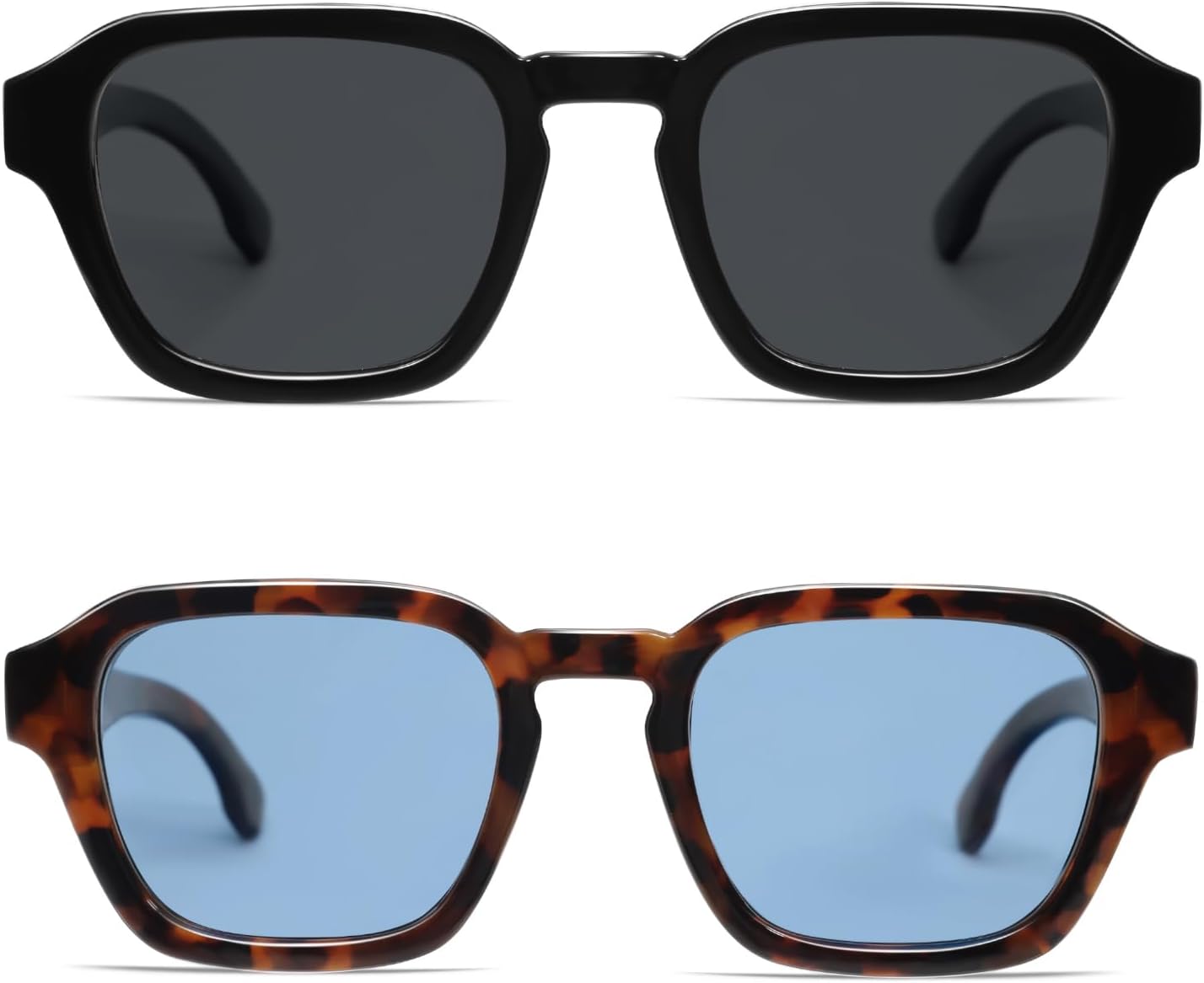 

Солнцезащитные очки VANLINKER в стиле ретро-винтаж, поляризованные, модные, маленькие квадратные, для женщин и мужчин, 2025, модель VL9858, 2 Pack Black + Tortoise Frame Blue Lens