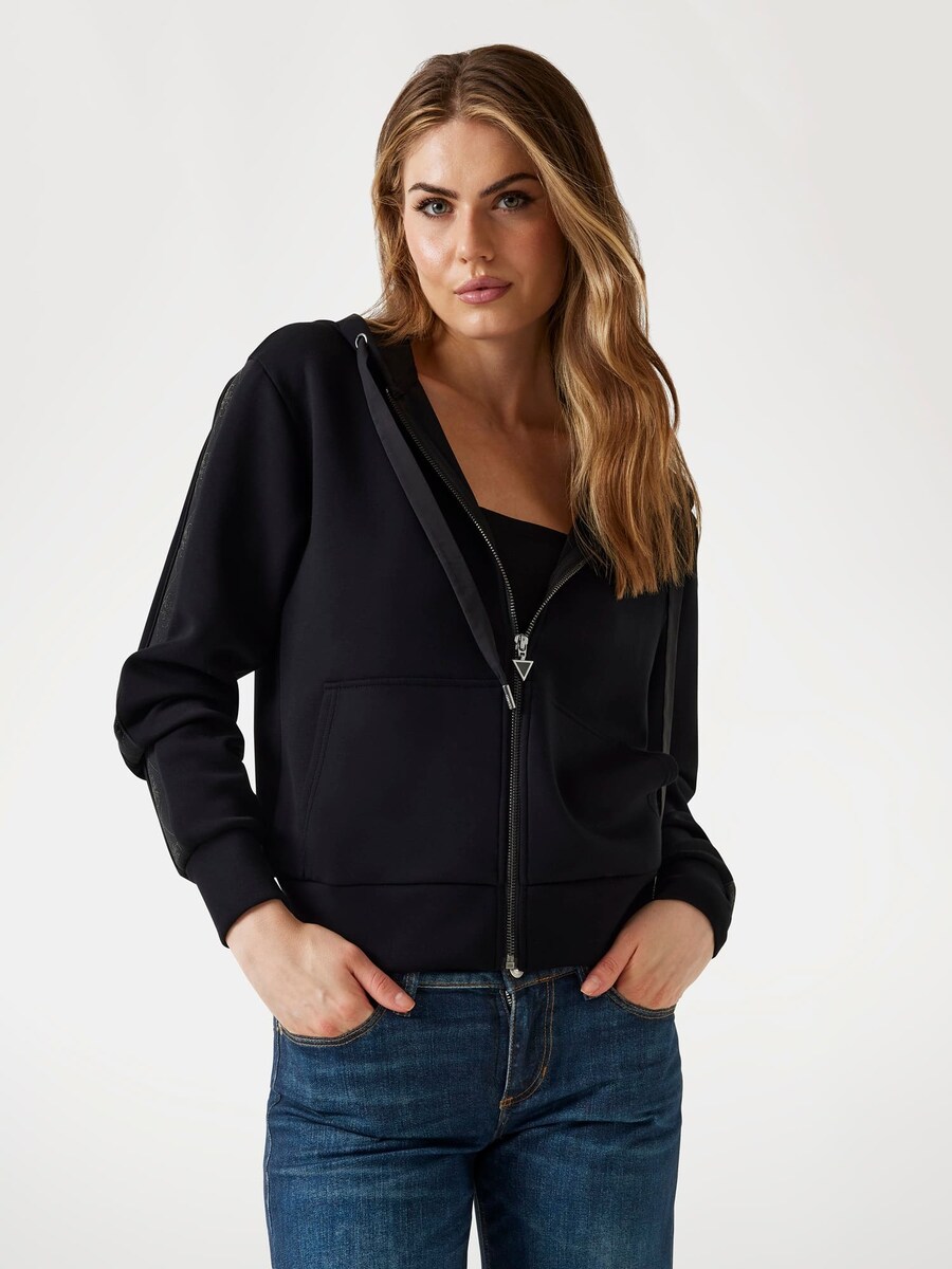 

Толстовка с капюшоном на молнии GUESS, черный