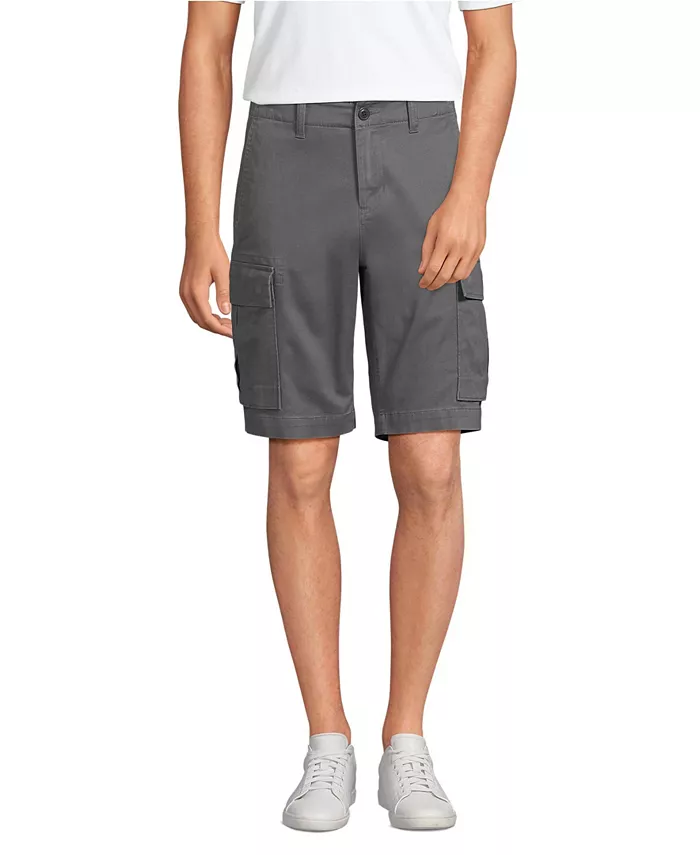 

Мужские эластичные повседневные карго-шорты Traditional Fit Stretch Knockabout, длина 10.5" Lands' End, серый