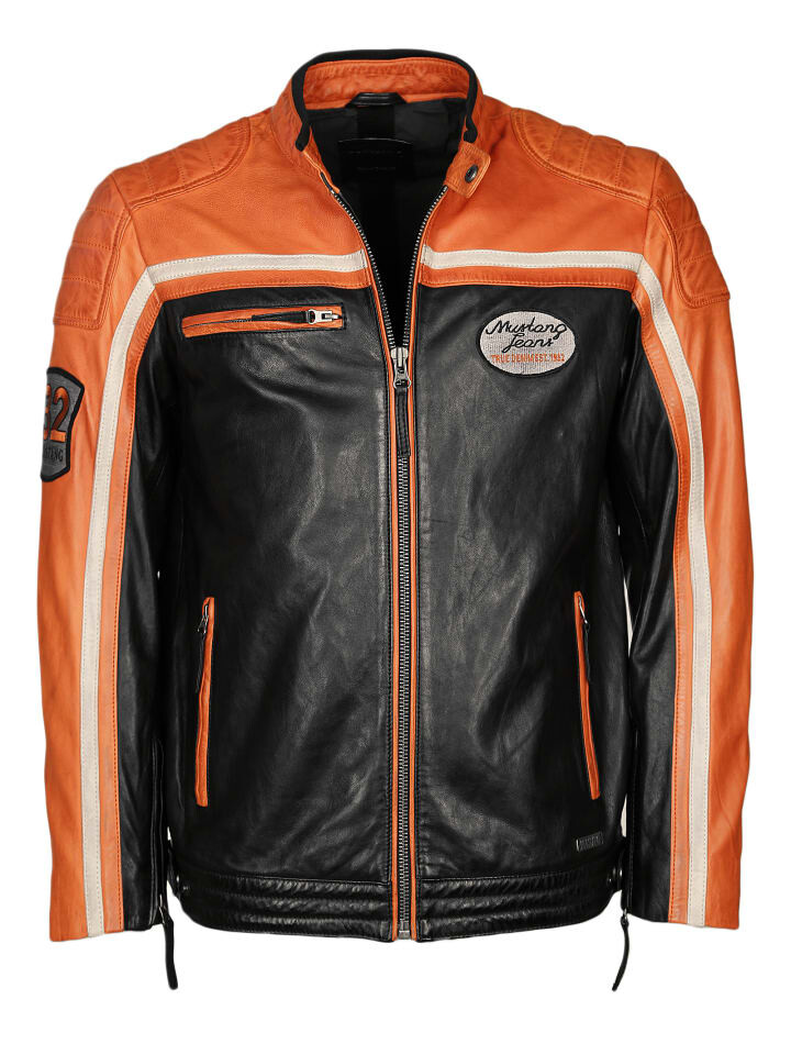 

Кожаная куртка Mustang Gunner, цвет schwarz orange