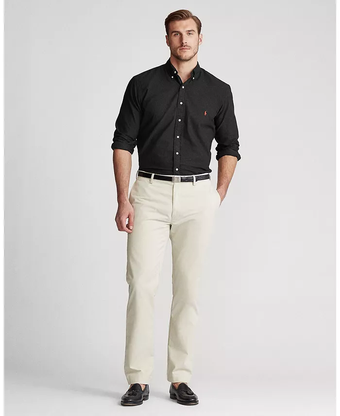 Мужская классическая оксфордская рубашка с длинным рукавом Big & Tall Polo Ralph Lauren, черный — фото 3
