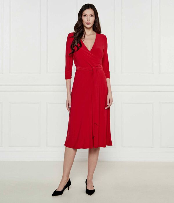 

Платье Lauren Ralph Lauren Carlyna с поясом, красный