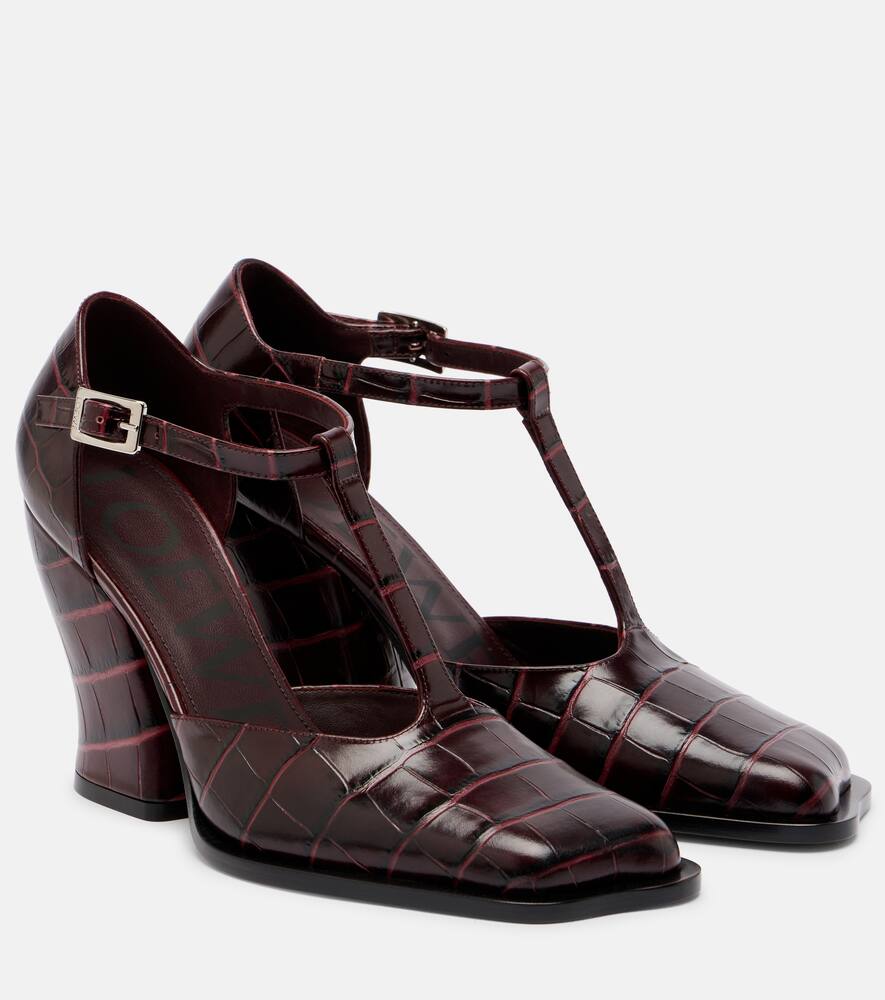 Туфли-лодочки Onda 90 из кожи с эффектом крокодила Loewe, Burgundy