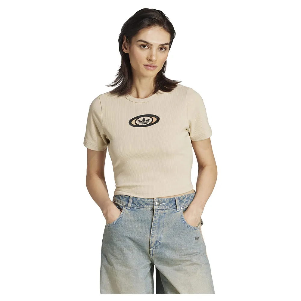 

Футболка с коротким рукавом adidas Originals Campus 2000 Back Cut Out Rib, бежевый