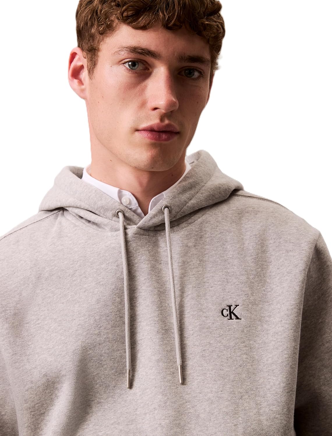 

Мужская флисовая толстовка с монограммой и логотипом Calvin Klein, Heroic Grey Heather