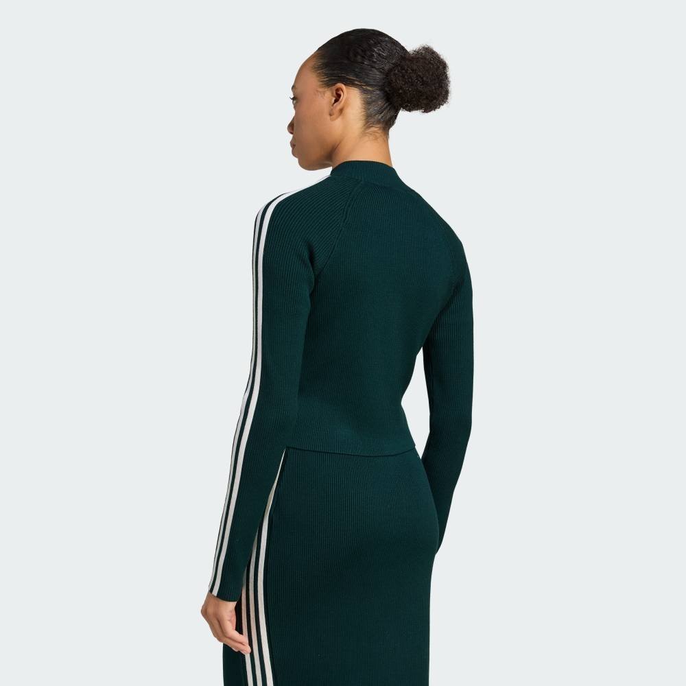 Спортивная футболка Adicolor Three Stripes Slim Knit Adidas, green — фото 2