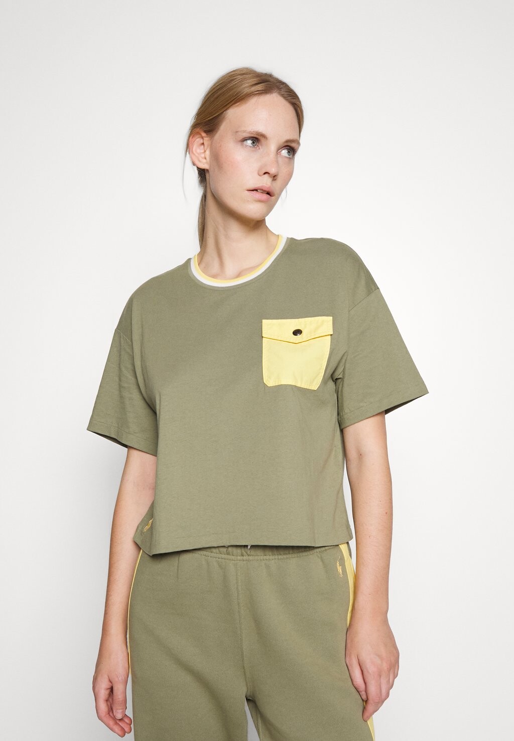 

Футболка с принтом Boxy Crewneck Polo Ralph Lauren, цвет sage green