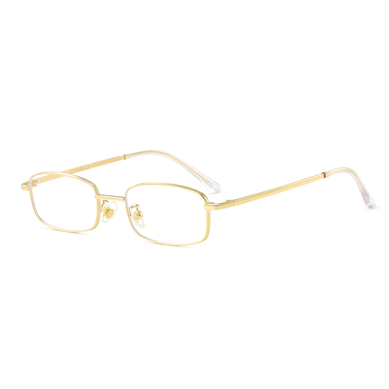 

MK MINGKU Прямоугольная оправа для очков из сплава и пластика унисекс, Gold Frame