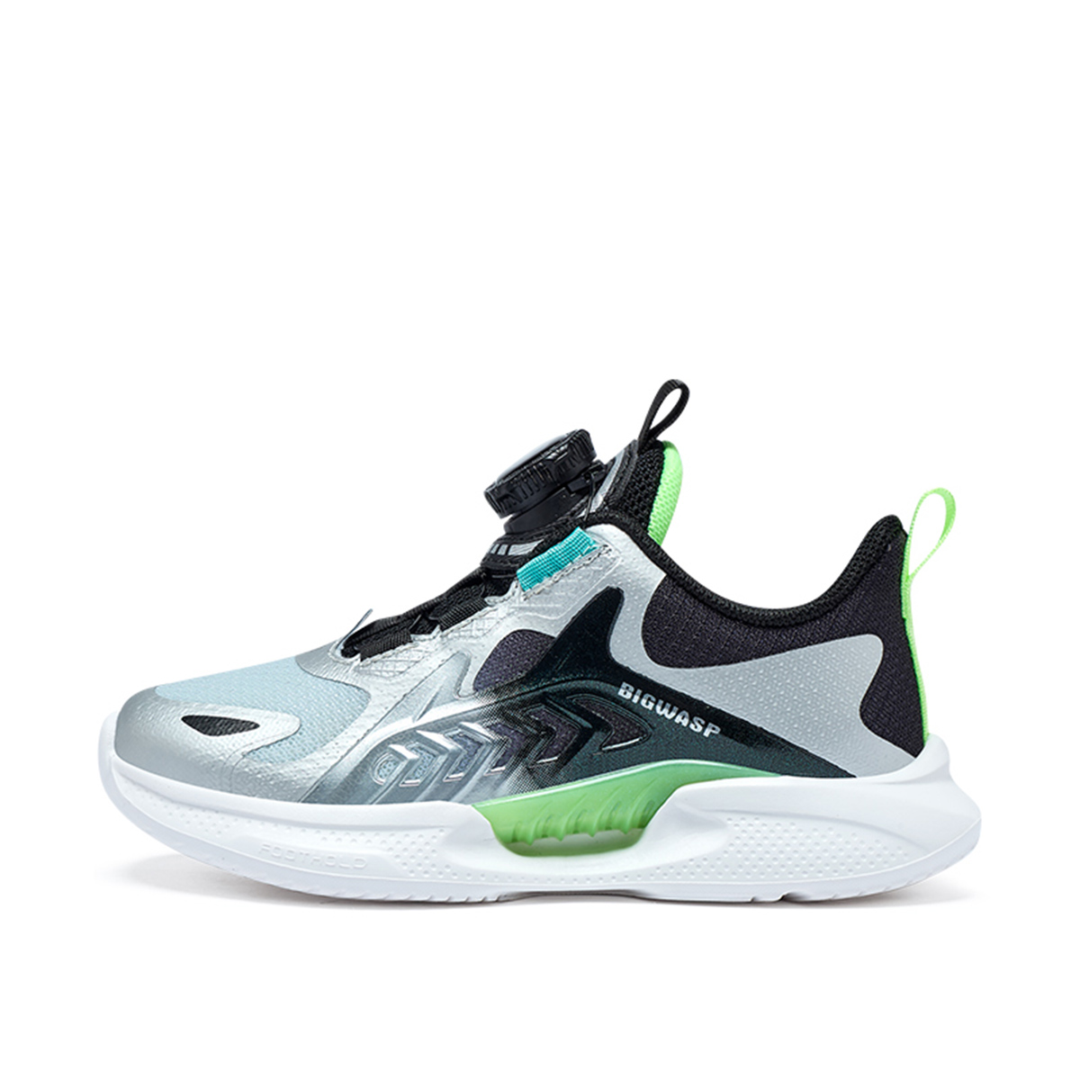 

Нескользящие, износостойкие, дышащие, легкие, амортизирующие, низкие кроссовки для бега для детей BIG WASP, черный/серый