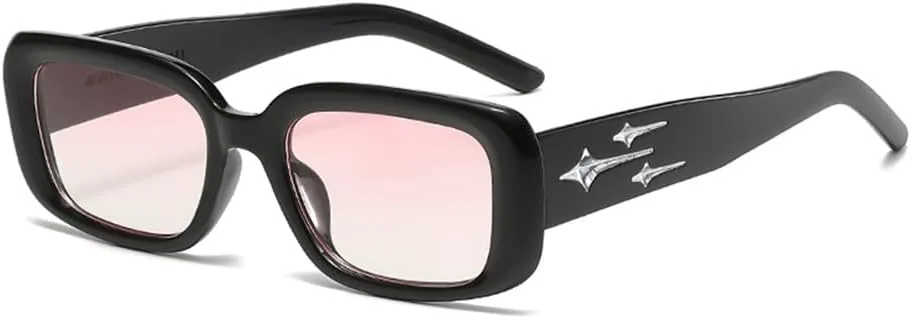 

Солнцезащитные очки в стиле ретро Y2K для женщин, очки-«кошачий глаз», модные разноцветные зеркальные очки для мужчин, панк-очки для спорта KTUCN, Black Gradient Pink