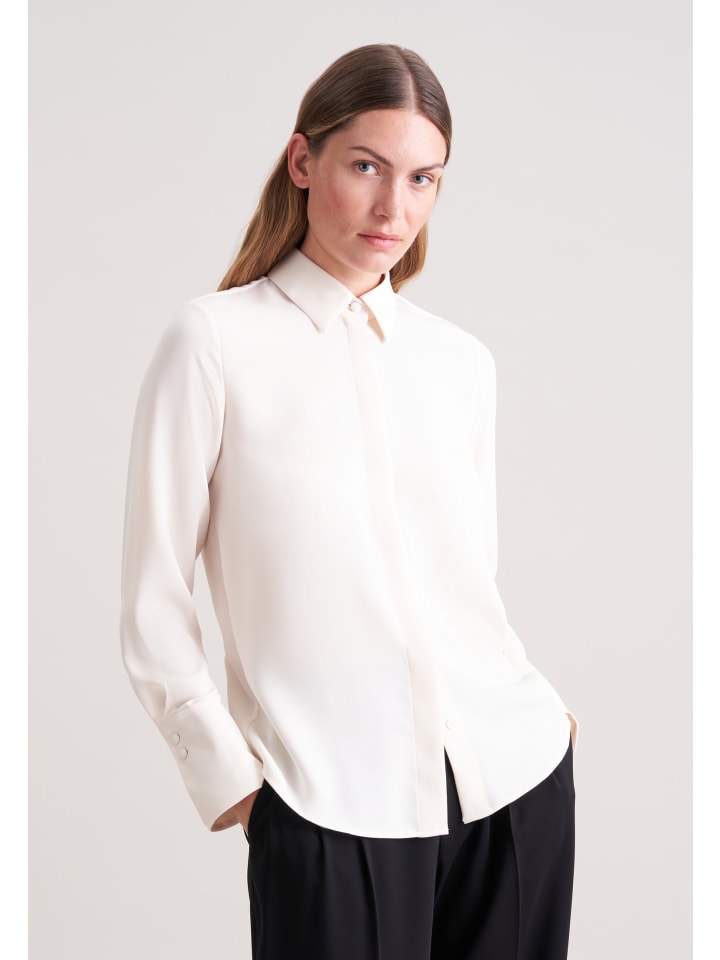

Блузка-рубашка прямого кроя цвета экрю Seidensticker