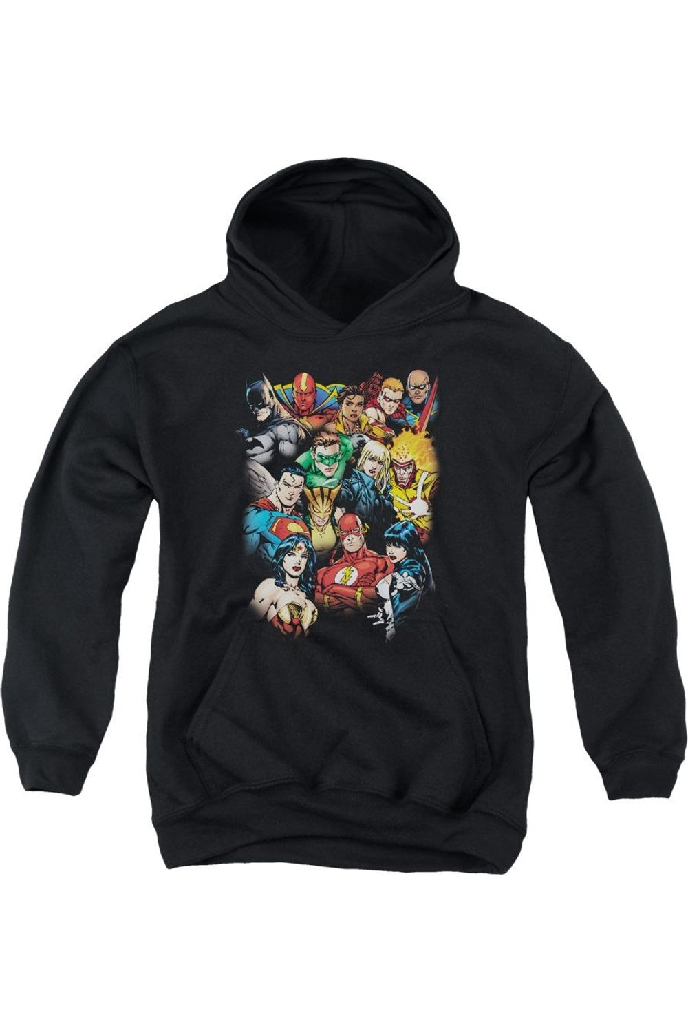 

Молодежная толстовка с капюшоном Justice League of America "The Leagues All Here" Gildan, черный