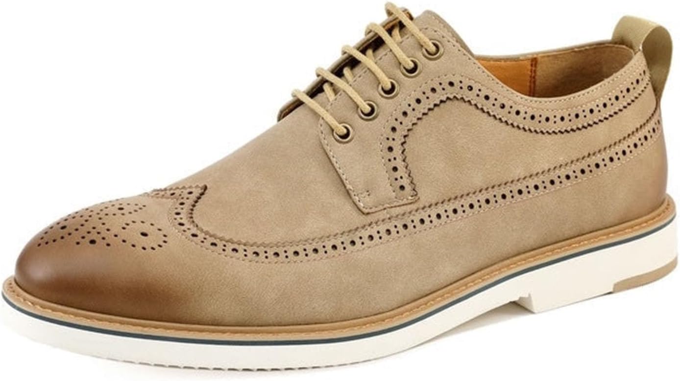 

Мужские оксфорды Amali с текстурированным носком, мужские оксфорды из высококачественной искусственной кожи, универсальная официальная обувь для любого случая, Tan (Lian)