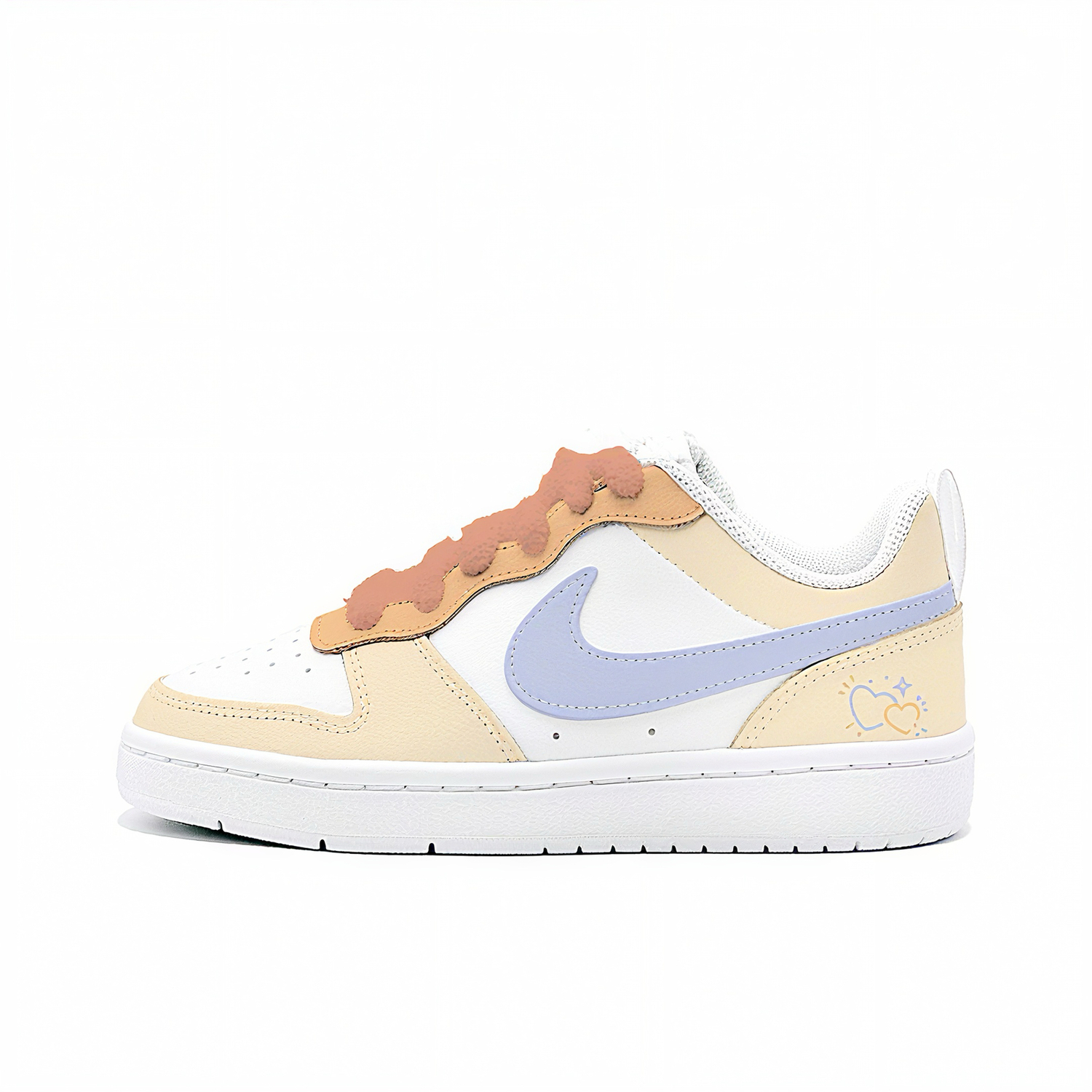 

Nike Court Borough Orange Heart Signal Slip Resistant Cushioning Abrasion Resistant Low top Kids' Skateboarding Shoes