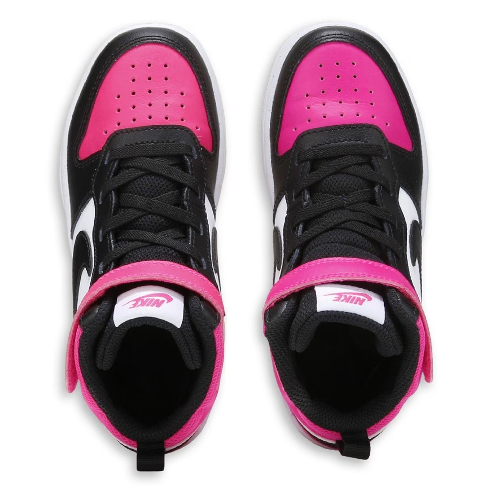 Детские высокие кроссовки Nike Court Borough Mid 2 для малышей, white/black/pink — фото 4