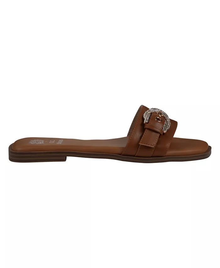Женские плоские сандалии Kenna с декоративной пряжкой GC Shoes, коричневый/бежевый — фото 2
