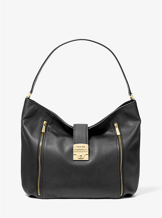 

Большая кожаная сумка через плечо Addie Michael Kors, черный