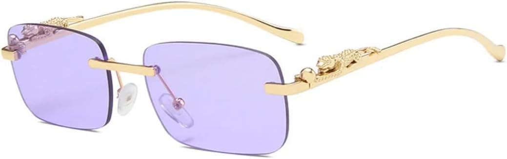 

Модные солнцезащитные очки без оправы для женщин в стиле ретро с леопардовым принтом и прозрачными линзами, мужские солнцезащитные очки с защитой от УФ-излучения UV400 SZVVBKK, Golden Purple