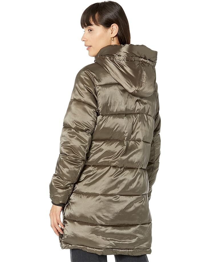 

Пуховик Sam Edelman Hooded Funnel Puffer, цвет Fern Green