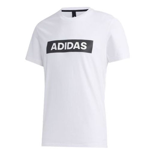 

Футболка m gfx t lng box contrasting colors logo sports round neck short sleeve white Adidas, белый