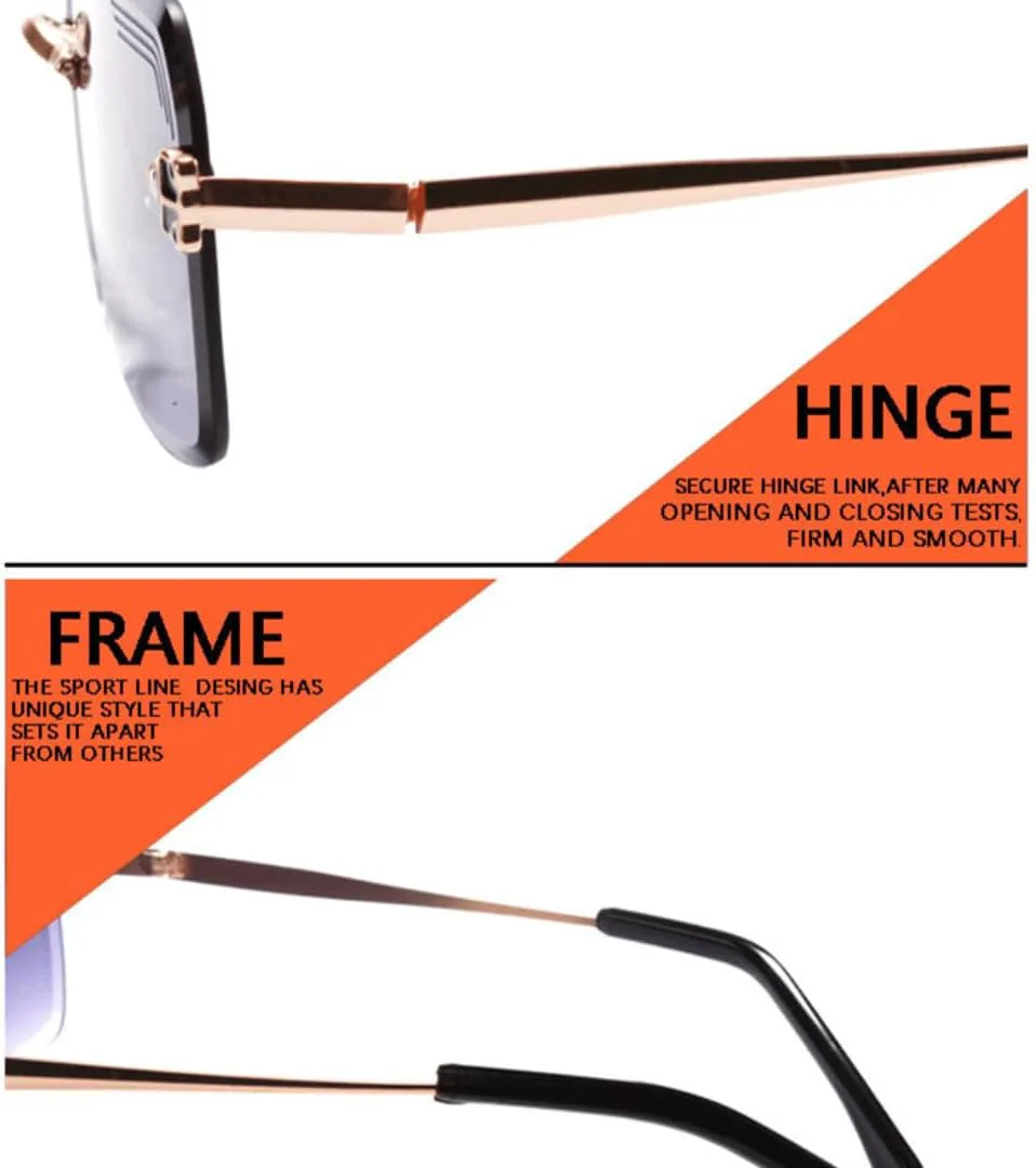 

Солнцезащитные очки без оправы прямоугольной формы для женщин и мужчин, защита от УФ-излучения UV400, для вождения, прозрачные, цветные TVTBBVV, T22137-c4