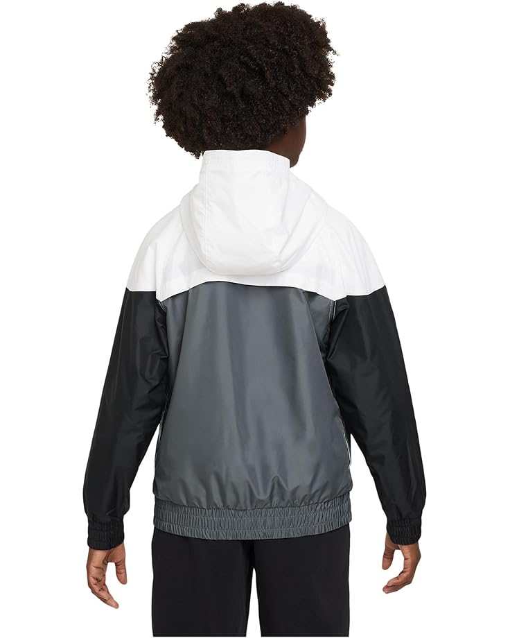 Куртка Nike Kids Sportswear Windrunner Hooded Repel Jacket, цвет White/Smoke Grey/Black — фото 2