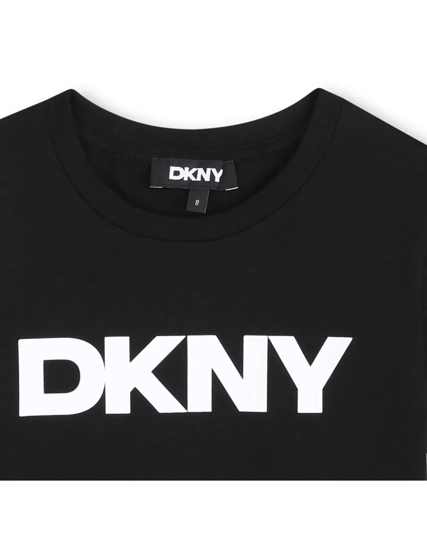 Футболка для девочки с коротким рукавом и рисунком спереди DKNY, черный — фото 2