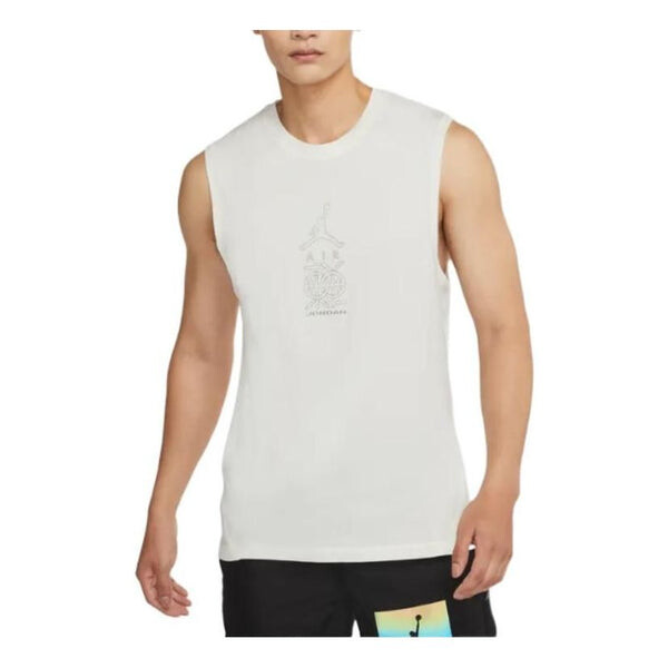 

Майка Air Jordan Dongdan Logo Printing Sleeveless Training White Vest, белый