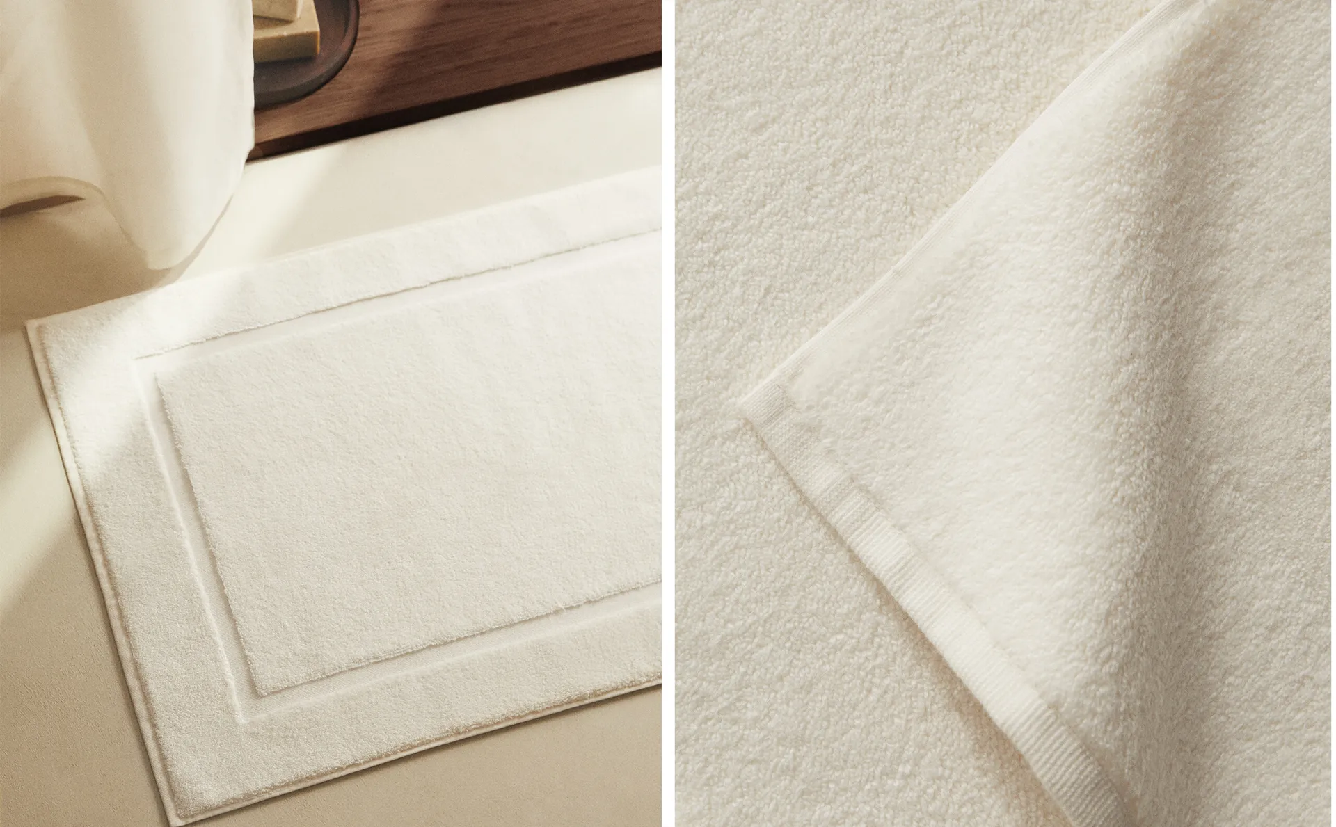 

Нескользящий мягкий махровый коврик для ванной Zara Home, белый