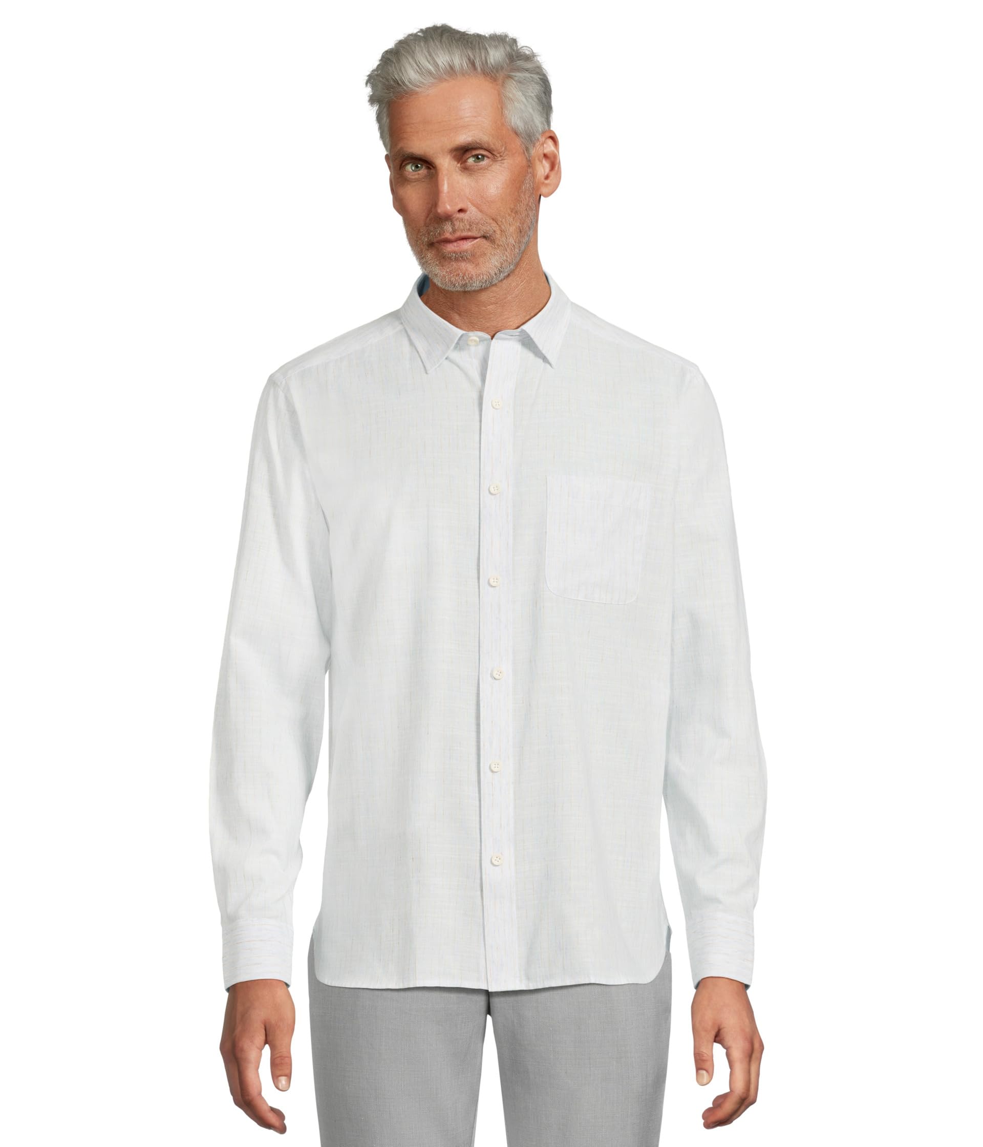 

Рубашка Johnston & Murphy Stripe Slub Linen Shirt, синий