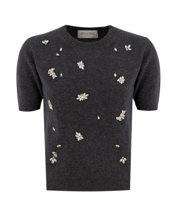 

Стильный пуловер из шерстяной смеси Ermanno Scervino, серый