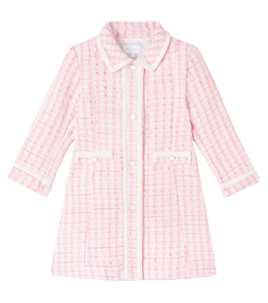 

Приталенное пальто из твида в клетку Patachou, Pale Pink