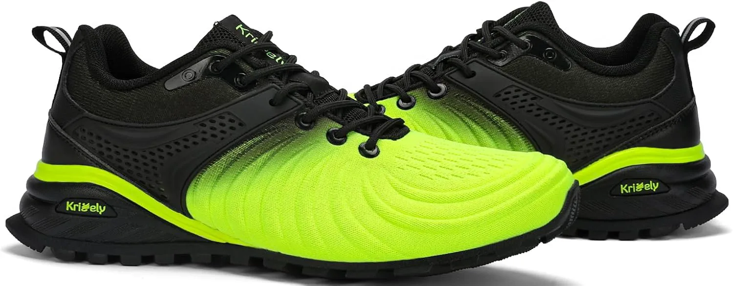 

Мужские кроссовки Kricely для ходьбы, дышащие, легкие, модные, с нескользящей подошвой для спорта, тренировок, бега и пробежек по тропе, желтый