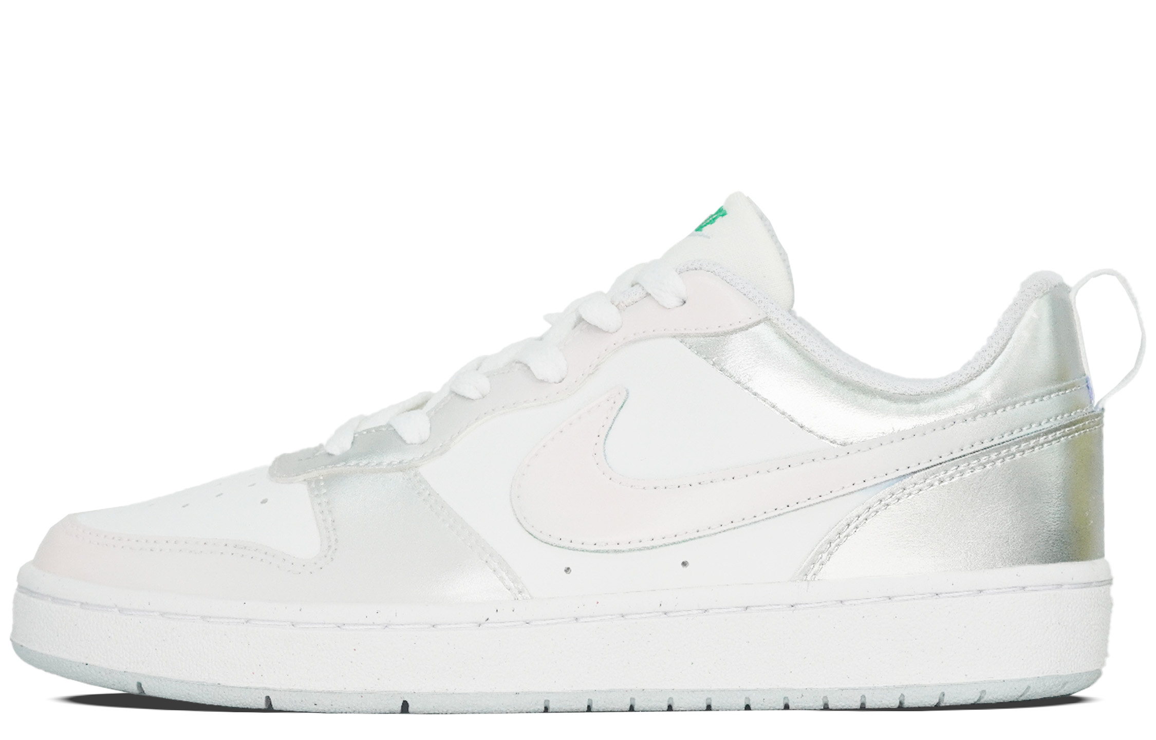 Nike Court Borough Anti Slip Wear Resistant Low Top Kids' Skateboarding Shoes Silver White Teenagers — фото 3