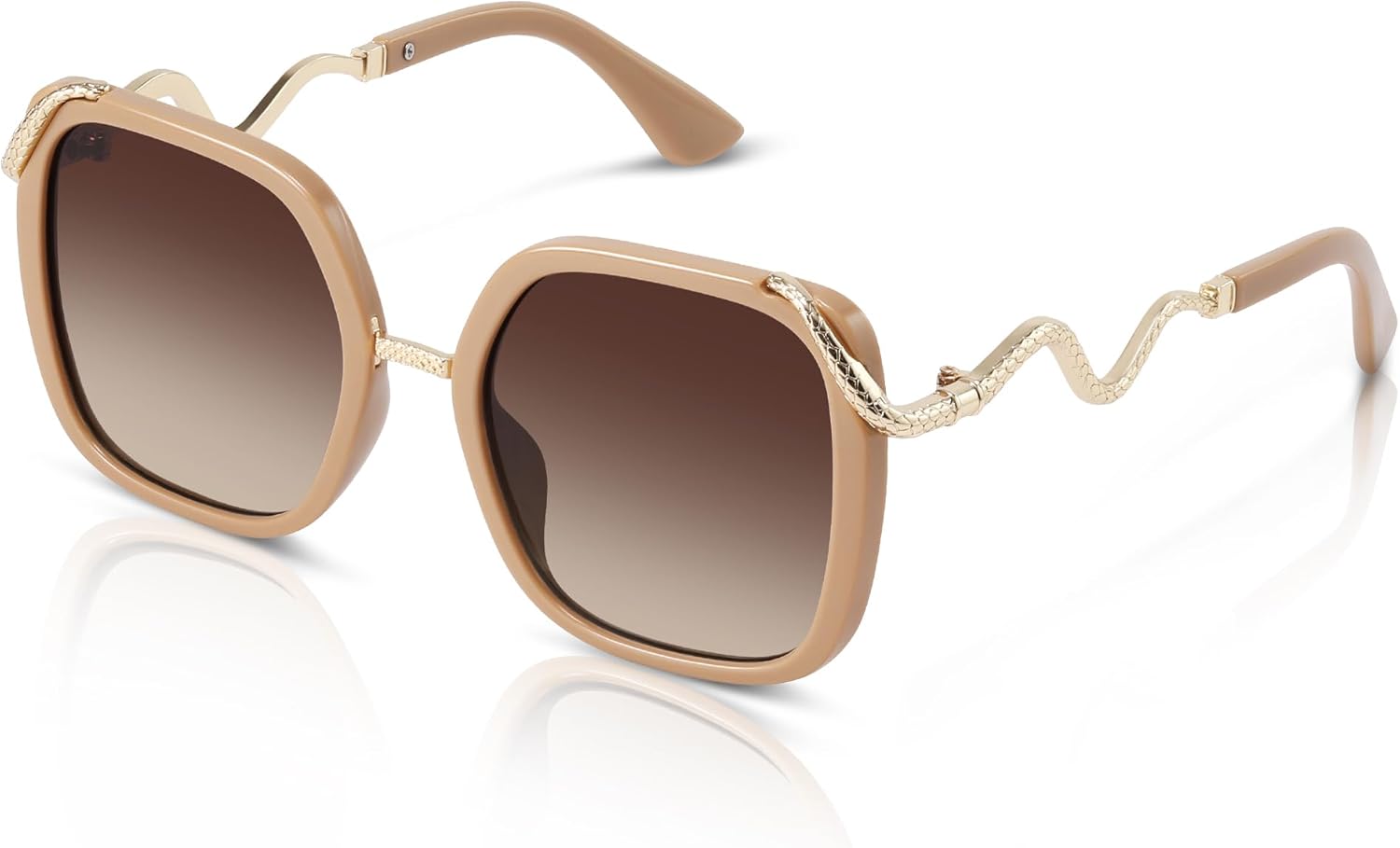 

Винтажные квадратные солнцезащитные очки большого размера для женщин и мужчин, ретро-стиль, дизайнерские очки с защитой от УФ-излучения Foliful, A04-light Coffee/Brown and Gray Lens