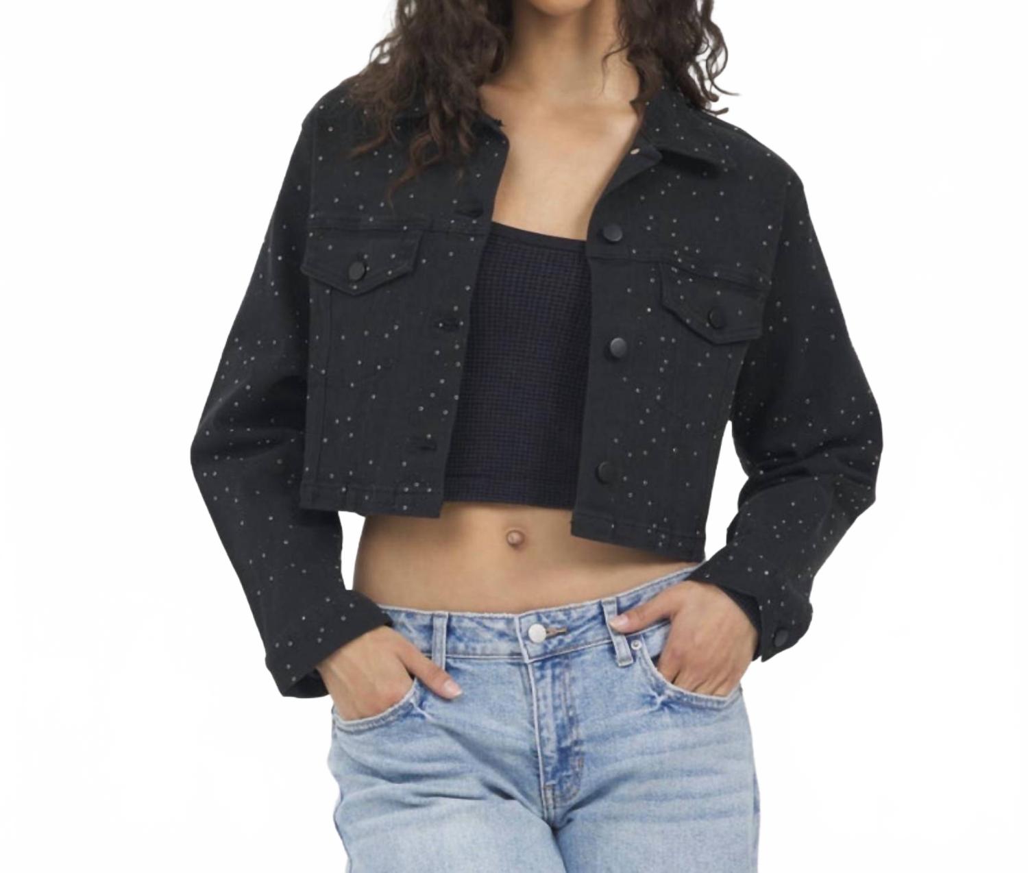 

Vintage Havana Джинсовая куртка с блестками, черная