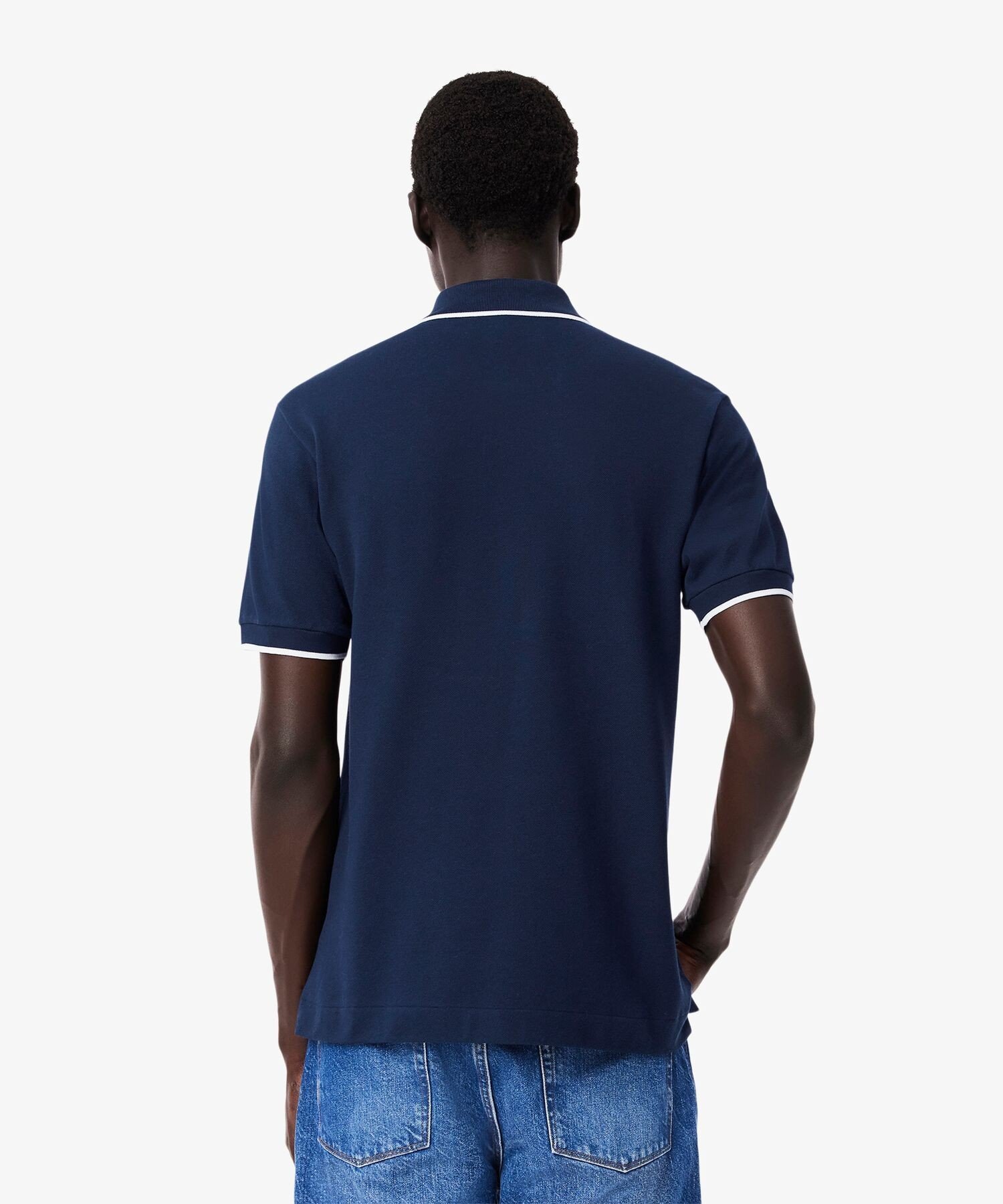 L.12.12 Поло с коротким рукавом и отделкой в тон ткани Lacoste, Navy — фото 3